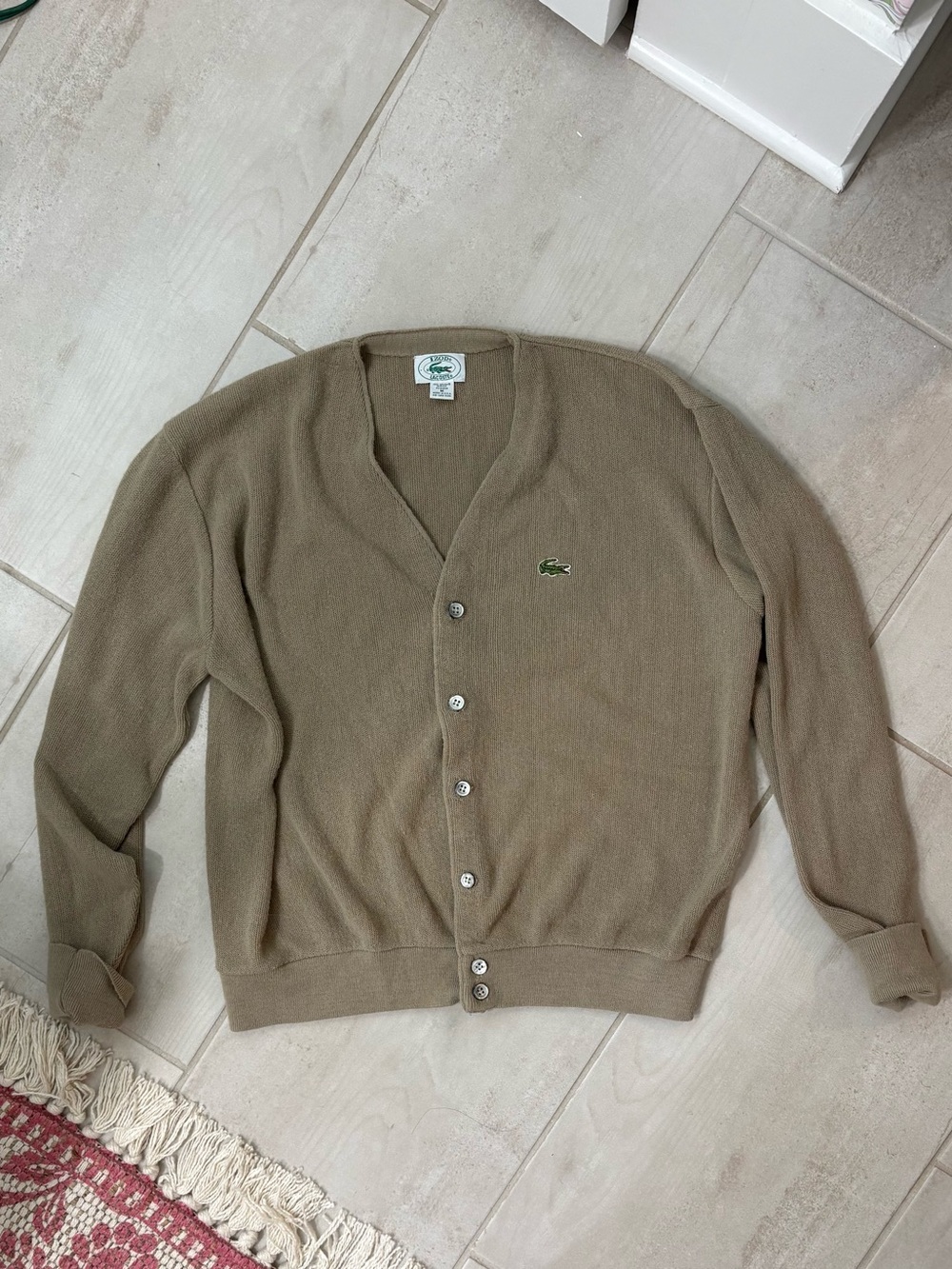Lacoste Men's Button Front V-Neck Cardigan-Vintage